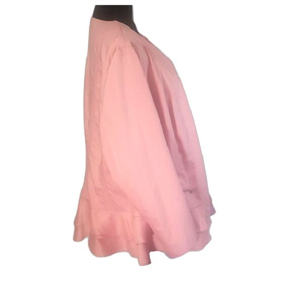 Lane Bryant Pink Ruffle Full Zip Pockets Jacket Size 28 - Picture 4 of 8